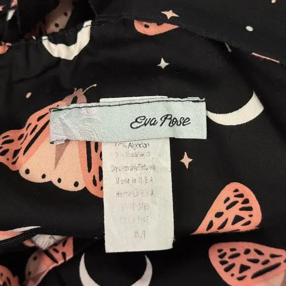 Eva Rose Dress Womens Medium Moth Celestial Fit Flare Sweetheart Y2K Rockabilly - Picture 3 of 11